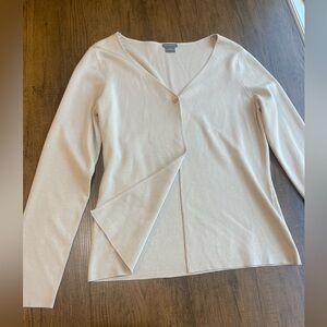 Ann Taylor Beige Long Sleeve Button Cardigan